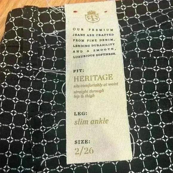 Talbots Women's Size 2 Blue Geometric Slim Ankle Pants Casual Denim - Picture 9 of 12